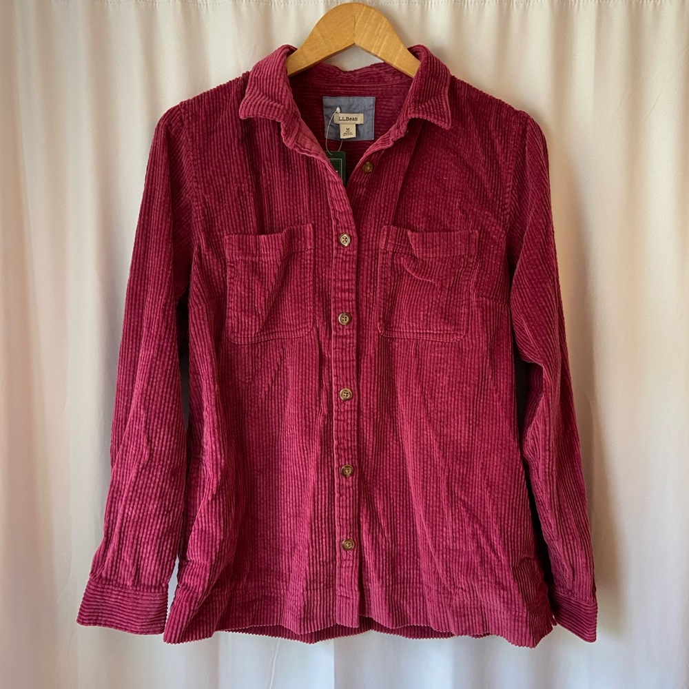 NWT LL Bean corduroy button up shirt